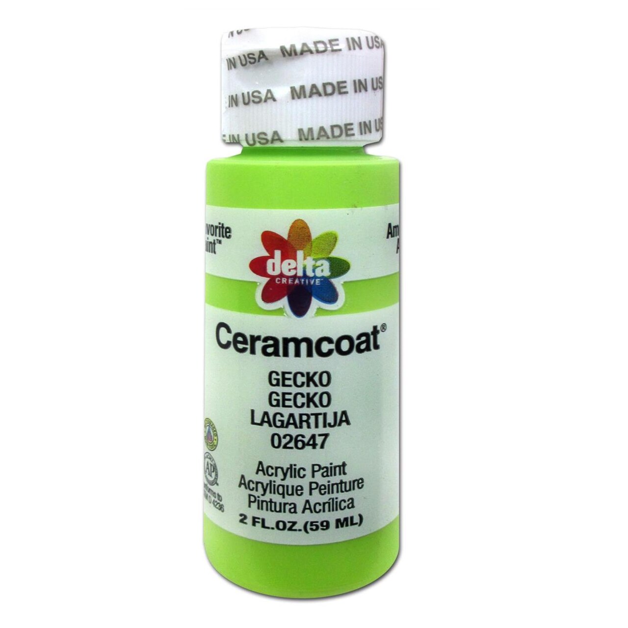 Delta Ceramcoat Acrylic Paint 2oz Gecko – Multi-Surface Craft & Wood Paint for Painting Supplies, Canvas, DIY Projects, Artists & Hobbyists